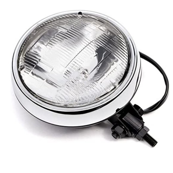 6" Black w/Chrome Ring Motorcycle Headlight Bottom Mount Running Light Hi/Lo - Picture 2 of 4